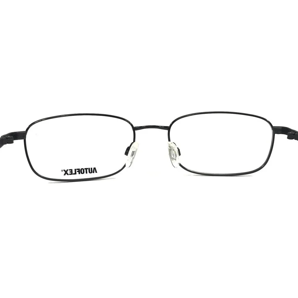 Autoflex Eyeglasses Frames PRETENDER 001 Black Rectangle Wire Rim 54-18-140